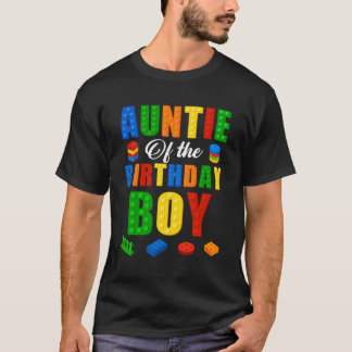 Auntie Birthday Boy Master Builder Byggande Bricks T Shirt