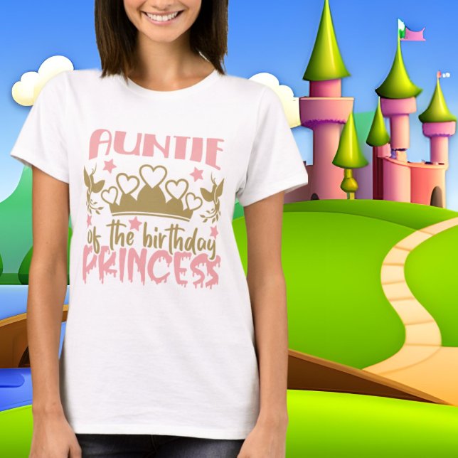 Auntie Birthday Princess ord art T Shirt (Skapare uppladdad)