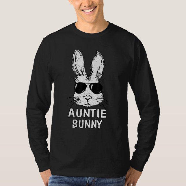 Auntie Bunny Ansikte med solglasögon Påsk matchnin T Shirt (Framsida)