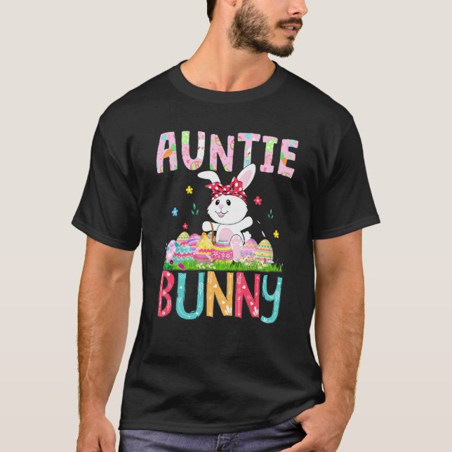 Auntie Bunny Glad påsk S Day Cute Bunny Påsk T Shirt (Framsida)