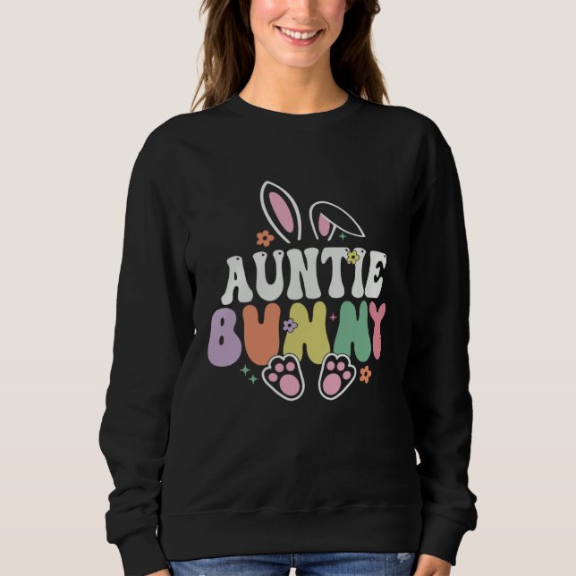 Auntie Bunny Women Easter Day Rabbit Grandma Famil T Shirt (Framsida)