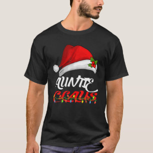 Auntie Claus jul-familjen Pajama Matching Julafton T Shirt