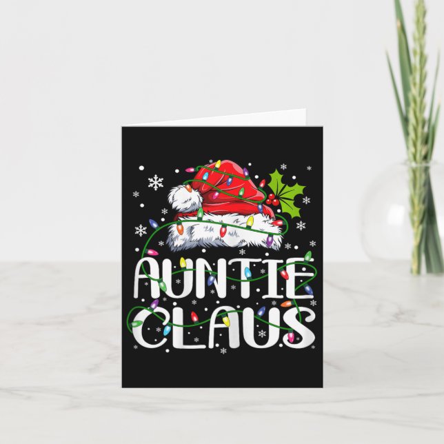 Auntie Claus jul Ljus Pajama Family Matchi Kort (Framsida)