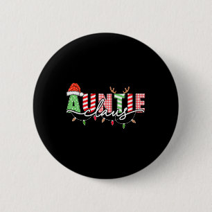 Auntie Claus Julafton jul jul Ljus Pajama Familj M Knapp