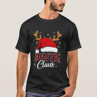 Auntie Claus Santa Hat Reindeer Red Play Matching T Shirt