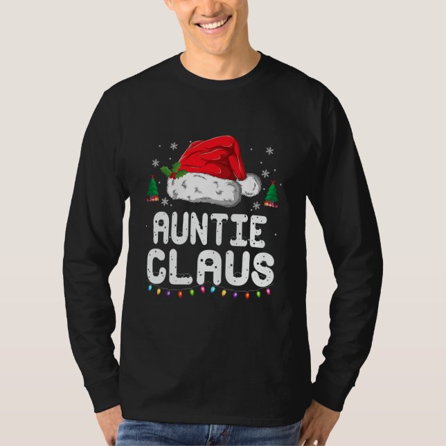 Auntie Claus Shirt Christmas Pajama Family T (Framsida)