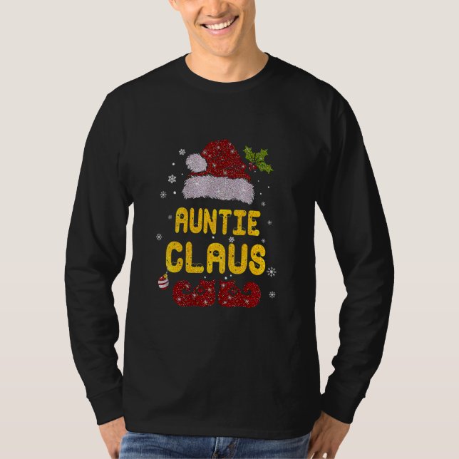 Auntie Claus Shirt Christmas Pajama Family T (Framsida)
