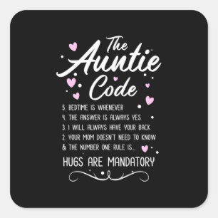 Auntie Code Fyrkantigt Klistermärke