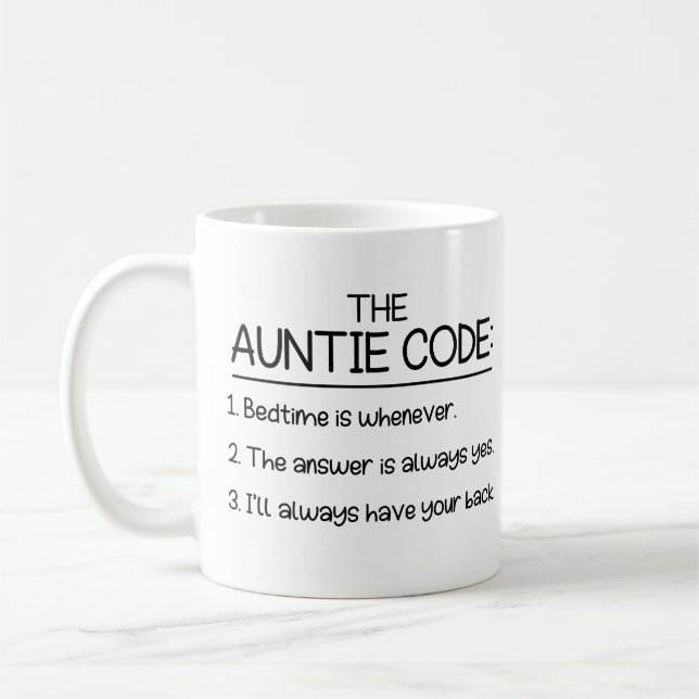 Auntie Code, Gift for Moster Kaffemugg (Vänster)
