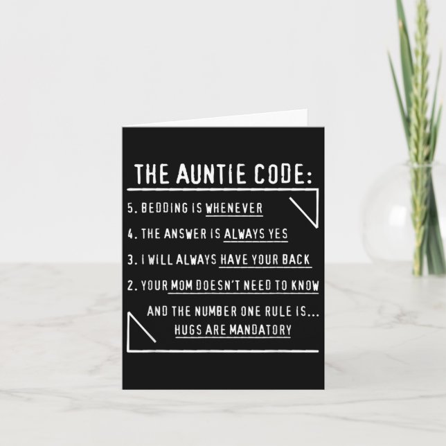 Auntie Code Julklapp från Niece Nephe Kort (Framsida)