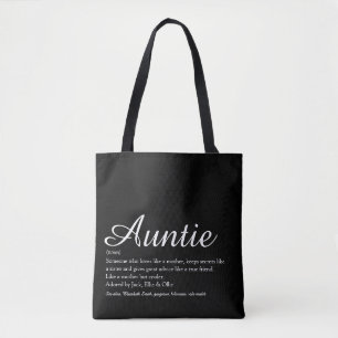 Auntie Definition Quote Script Black and White Tygkasse