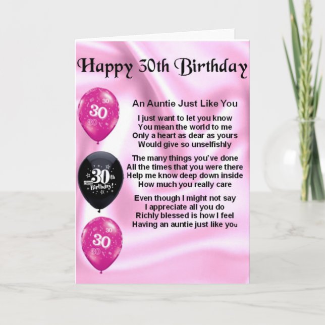 Auntie Dikt - 30års födelsedag Kort (Framsida)