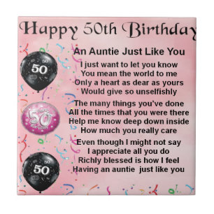 Auntie Dikt - 50th födelsedag Kakelplatta