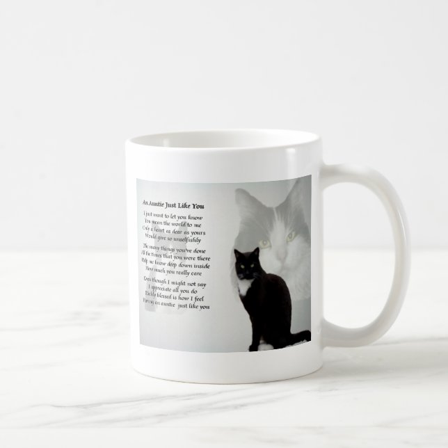 Auntie Dikt - kattdesign Kaffemugg (Höger)