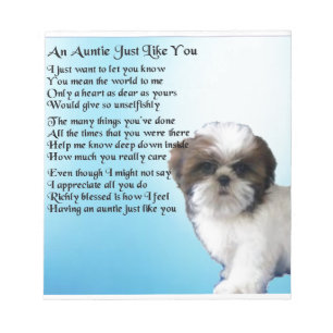 Auntie Dikt - Shih Tzu Hund design Anteckningsblock