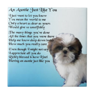 Auntie Dikt - Shih Tzu Hund design Kakelplatta