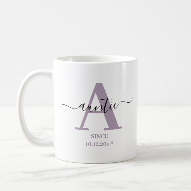 Auntie Elegant Script Monogram Kaffemugg (Vänster)