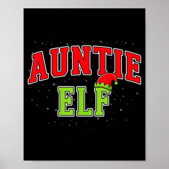 Auntie Elf Christmas Family Matching Group Xmas Si Poster (Framsidan)