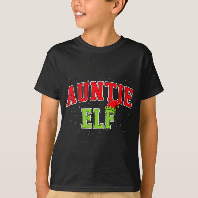Auntie Elf Christmas Family Matching Group Xmas Si T Shirt (Framsida)