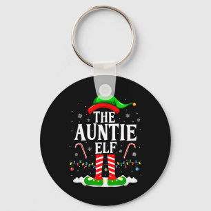 Auntie Elf Funny Julafton Elf Matching Family Chri Nyckelring