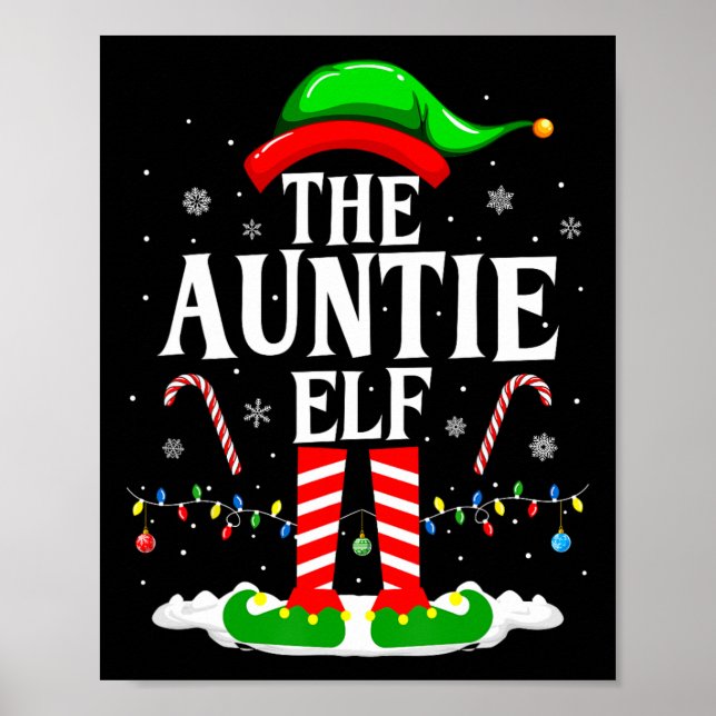 Auntie Elf Funny Julafton Elf Matching Family Chri Poster (Framsidan)