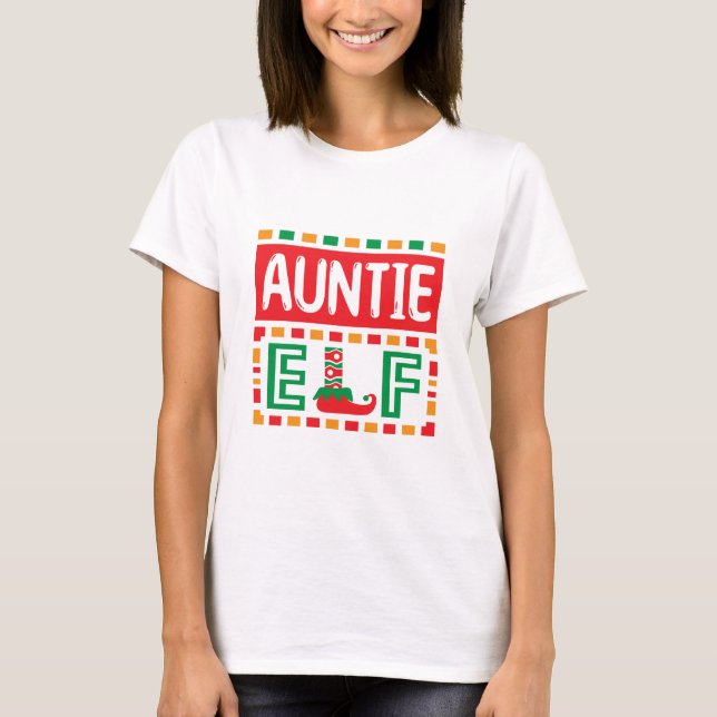 Auntie Elf jul T-shirt (Framsida)