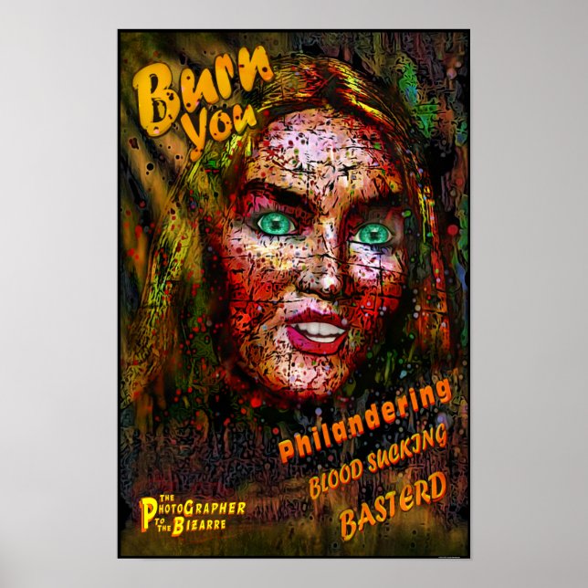 Auntie Elise Burn du Philandering Blood Sucking Poster (Framsidan)