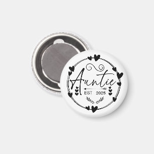 Auntie Est 2025 Gravid Announcement Moster Funny Magnet