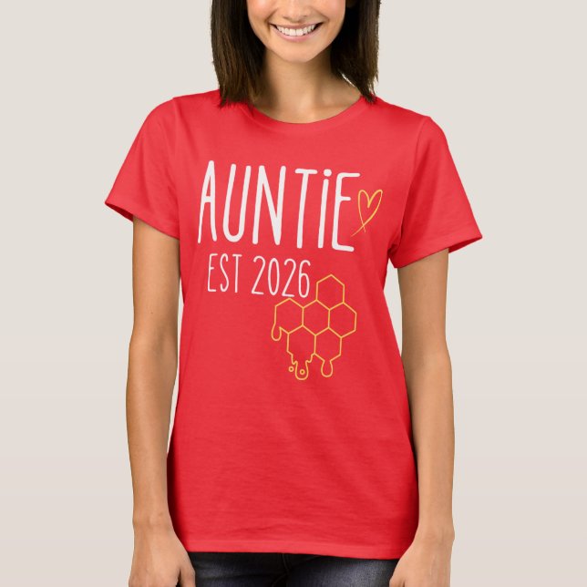 Auntie Est 2026 Honeycomb Design T Shirt (Framsida)