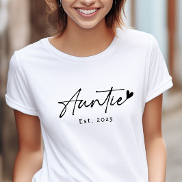 Auntie Est-årets handskrivet manushjärta T Shirt