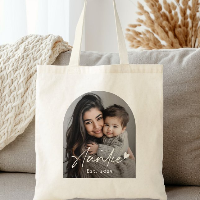Auntie Est-årets handskrivet manushjärta Tygkasse (Auntie Est year handwritten script heart Tote Bag)
