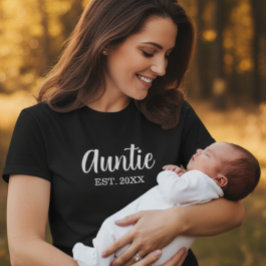 Auntie Established Modern Script Black T Shirt
