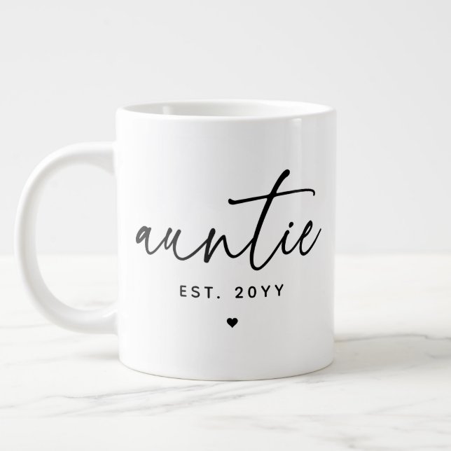 Auntie Etablerad Elegant Typography New Moster Jumbo Mugg (Vänster)