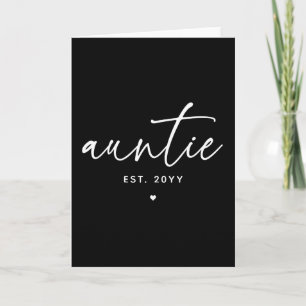 Auntie Etablerad Elegant Typography New Moster Kort