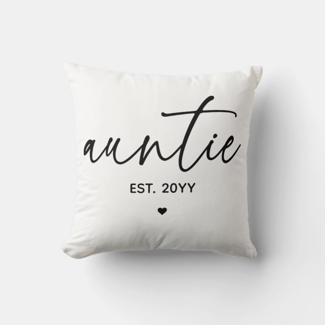 Auntie Etablerad Elegant Typography New Moster Kudde (Framsida)