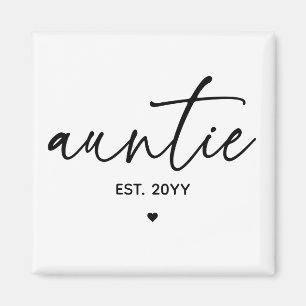 Auntie Etablerad Elegant Typography New Moster Magnet