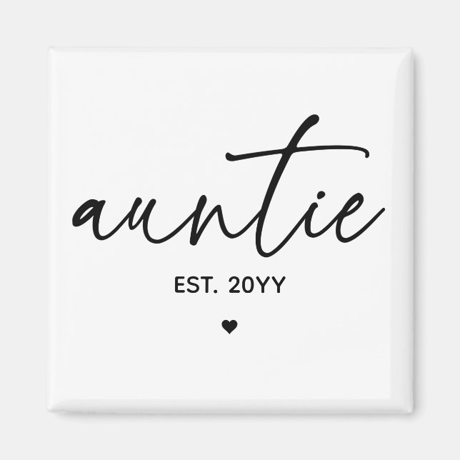 Auntie Etablerad Elegant Typography New Moster Magnet (Framsidan)