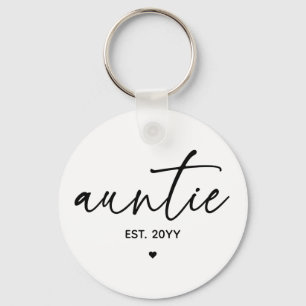 Auntie Etablerad Elegant Typography New Moster Nyckelring