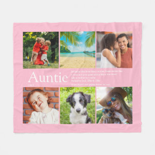 Auntie Faster Definition Foto Collage Rosa Fleecefilt