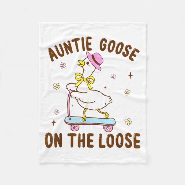 Auntie Goose On The Loose Funny Birthday Matching  Fleecefilt (Framsidan)