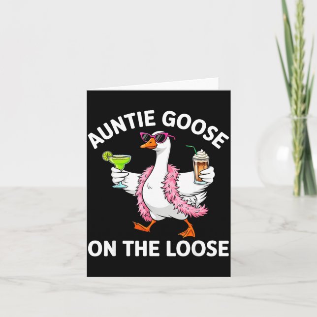 Auntie Goose On The Loose Funny Goose Gles St Patr Kort (Framsida)
