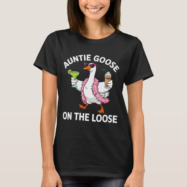 Auntie Goose On The Loose Funny Goose Gles St Patr T Shirt (Framsida)