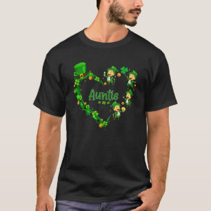 Auntie Hearts Leprechaun Shamrock Play St Patrick T Shirt