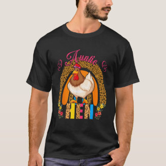 Auntie Hen Cute Blommigt Chicken Bow Tie Rainbow m T Shirt