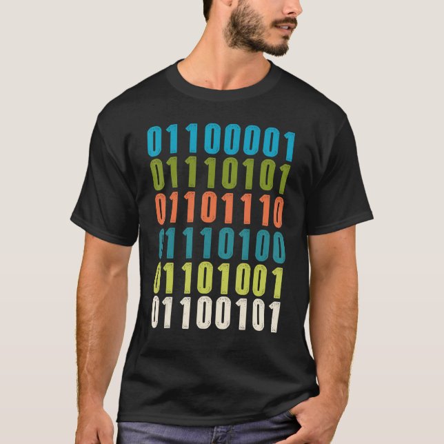 Auntie In Binary Code  Aunt Coder Programmers Tech T Shirt (Framsida)