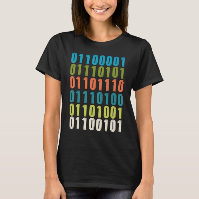 Auntie In Binary Code  Aunt Coder Programmers Tech T Shirt (Framsida)