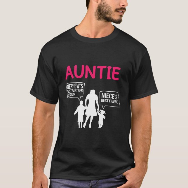 Auntie Is The Best Family Members Niece And Nephew T Shirt (Framsida)