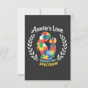 Auntie Kärlek har ingen kännedom om spektrumautism Tack Kort