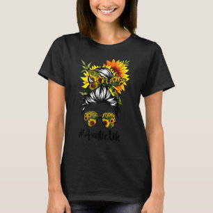 Auntie Life Messy Hair Bun SunblommWomen Mor' T Shirt