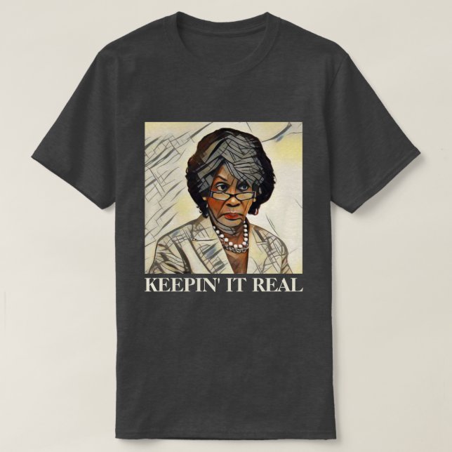 Auntie Maxine "som håller det verklig" Anti-Trumf Tee (Design framsida)